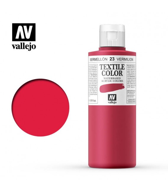 23 Vermillion Textile Color Vallejo 200 ml.