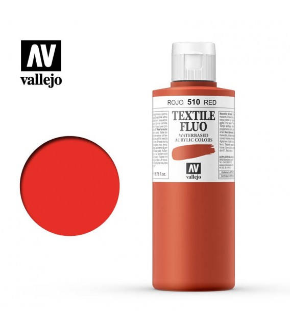 510 Vermell fluorescent Textile Color Vallejo 200 ml.