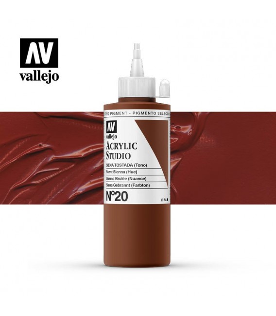 42) Acrilic Vallejo Studio 200 ml. 20 Siena Torrada (To)