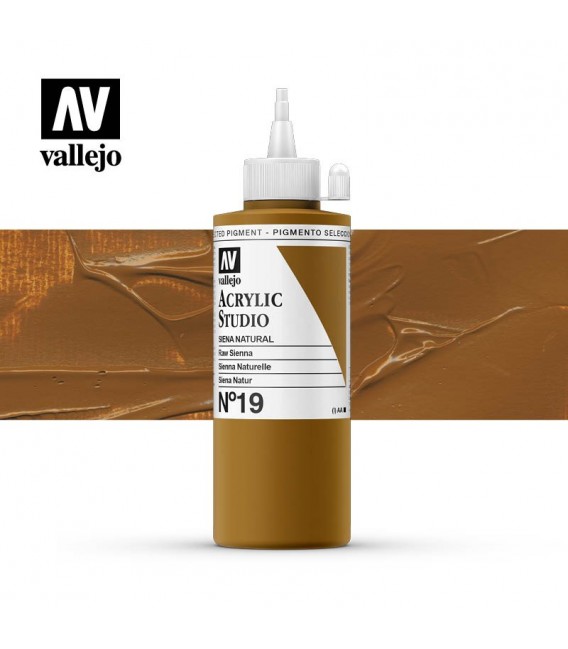 41) Acrylic Vallejo Studio 200 ml. 19 Raw Sienna