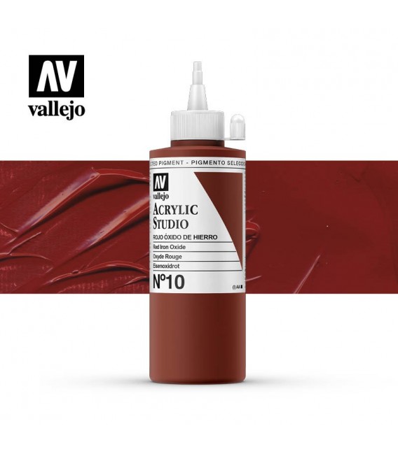40) Acrylique Vallejo Studio 200 ml. 10 Rouge de Mars
