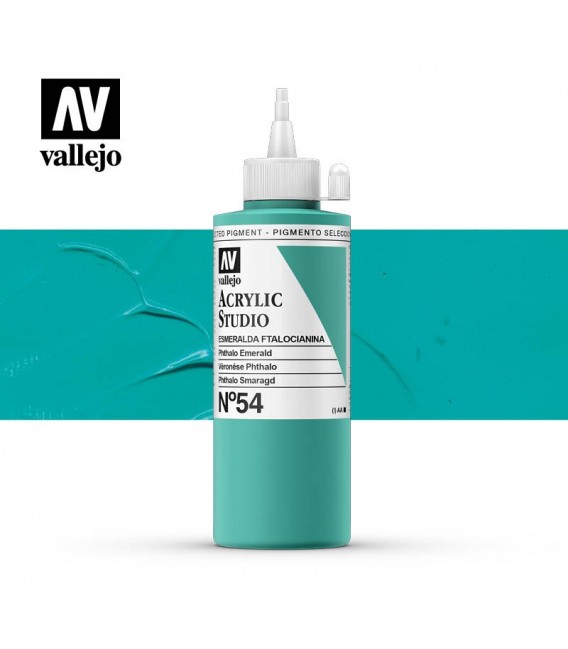 33) Acrylic Vallejo Studio 200 ml. 54 Phthalo Emerald