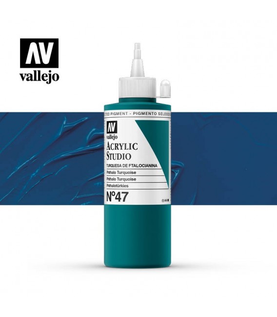30) Acrylique Vallejo Studio 200 ml. 47 Phthalo Turquoise