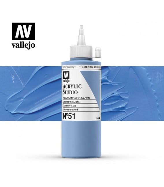 28) Acrilico Vallejo Studio 200 ml. 51 Azul Ultramar Claro