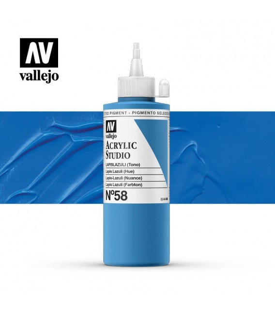 26) Acrilico Vallejo Studio 200 ml. 58 Lapis Lazuli (Hue)