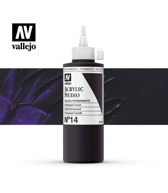 21) Acrylique Vallejo Studio 200 ml. 14 Violet Permanent