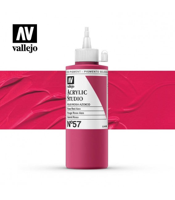 18) Acrilic Vallejo Studio 200 ml. 57 Vermell Rosa Azo