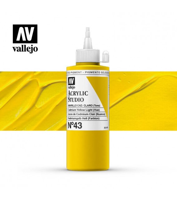 05) Acrilico Vallejo Studio 200 ml. 43 Cadmium Yellow Pale (