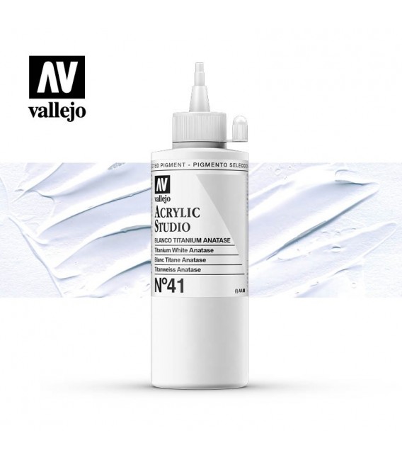 02) Acrilico Vallejo Studio 200 ml. 41 Blanco Titanio Anatase
