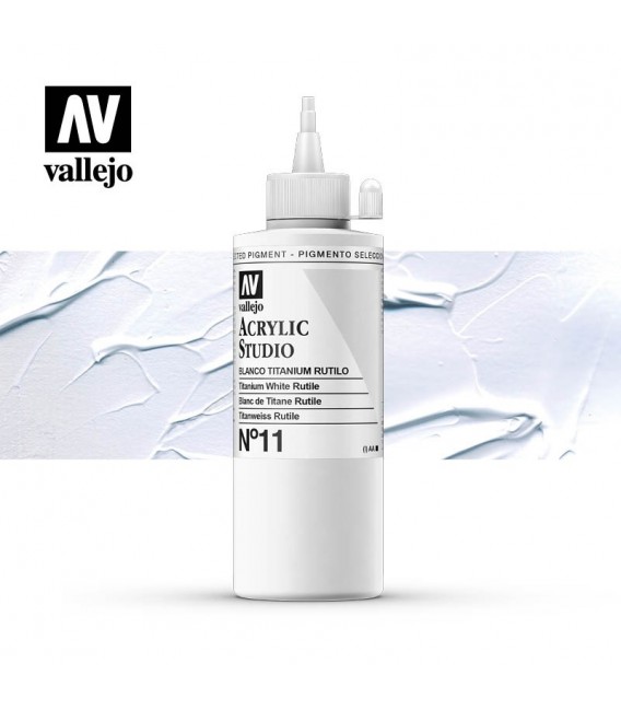 01) Acrilico Vallejo Studio 200 ml. 11 Titanium White Rutile