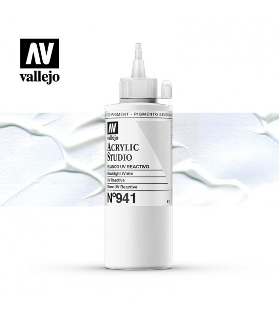 001) Acrilic Vallejo Studio 200 ml. 941 Blanc UV Reactiu