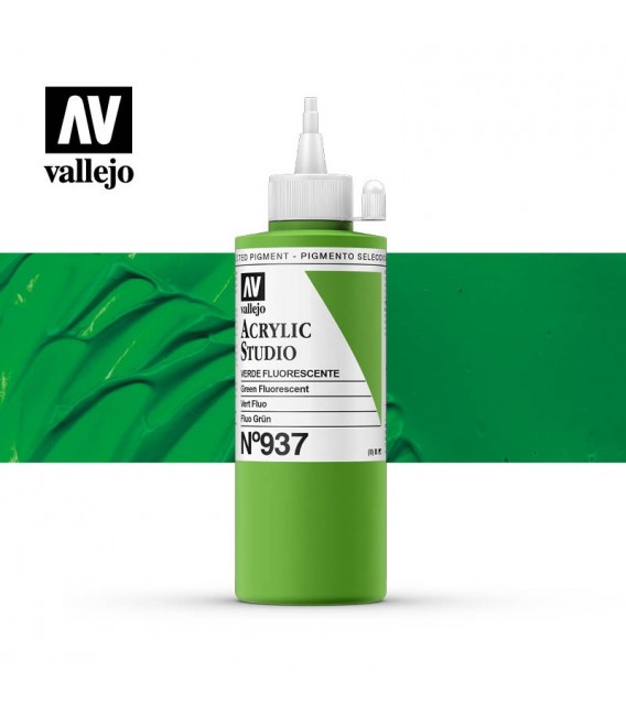 59) Acrilico Vallejo Studio 200 ml. 937 Green Fluorescent