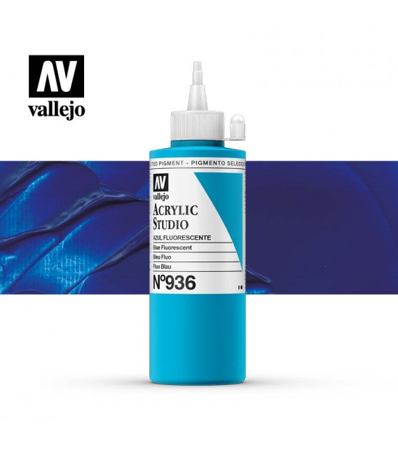 58) Acrylic Vallejo Studio 200 ml. 936 Blue Fluorescent