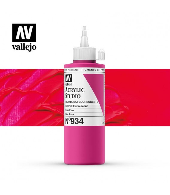 56) Acrilic Vallejo Studio 200 ml. 934 Vermell Rosa Fluoresc