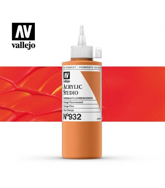 54) Acrylic Vallejo Studio 200 ml. 932 Orange Fluorescent