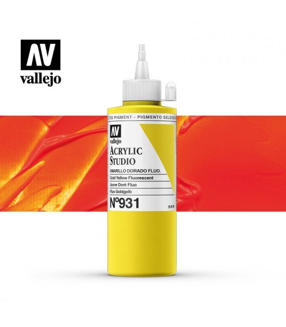 53) Acrilic Vallejo Studio 200 ml. 931 Groc Daurat Fluoresce