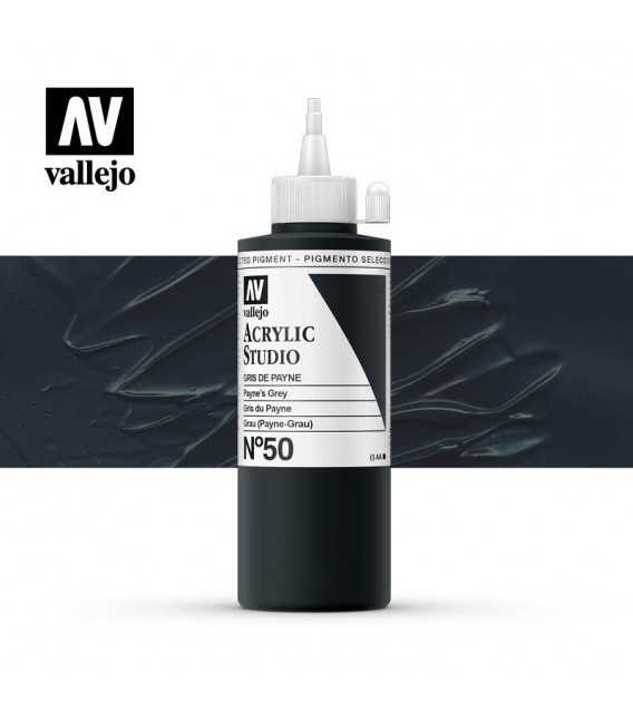 47) Acrilic Vallejo Studio 200 ml. 50 Gris de Payne