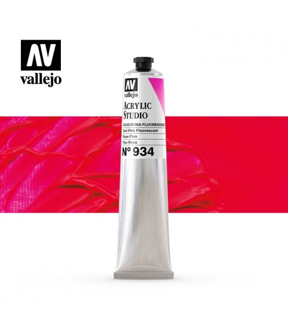 56) Acrylic Vallejo Studio 58 ml. 934 Red Pink Fluorescent