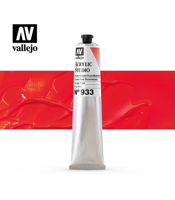 55) Acrilic Vallejo Studio 58 ml. 933 Vermell Foc Fluoresce