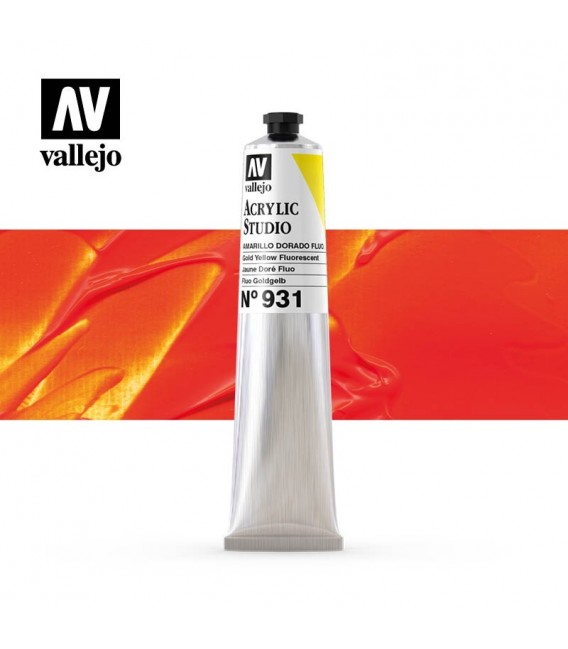 53) Acrilico Vallejo Studio 58 ml. 931 Gold Yellow Fluoresc