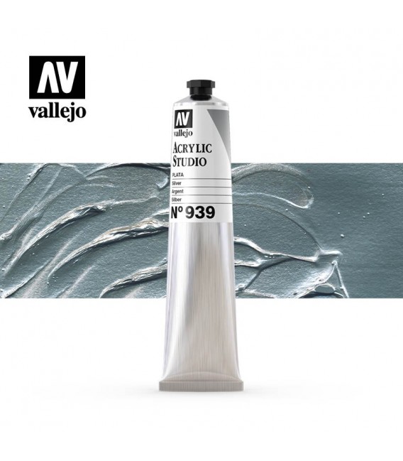 50) Acrylique Vallejo Studio 58 ml. 939 Argent