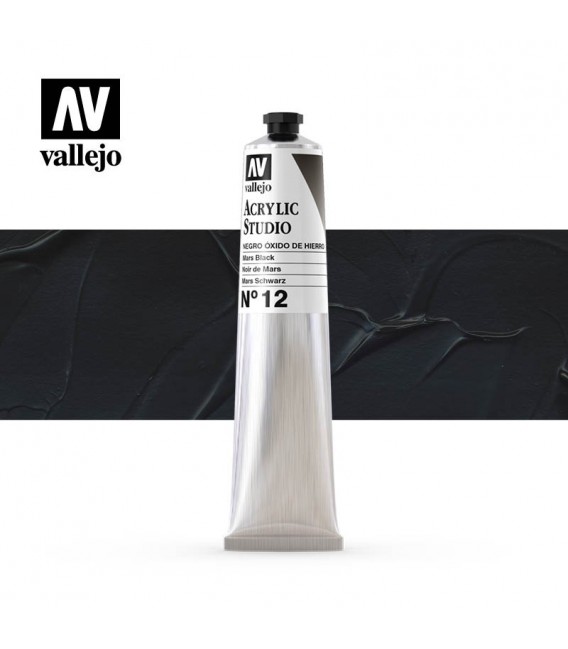 48) Acrylic Vallejo Studio 58 ml. 12 Mars Black