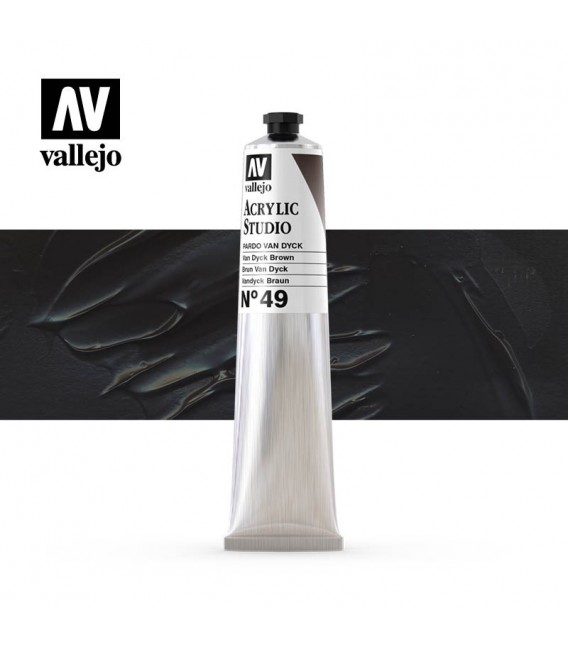 45) Acrylic Vallejo Studio 58 ml. 49 Van Dyck Brown