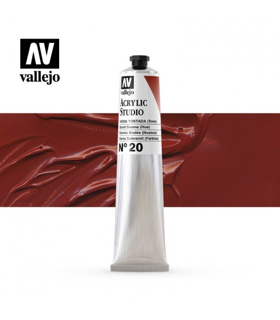42) Acrilico Vallejo Studio 58 ml. 20 Burnt Sienna (Hue)