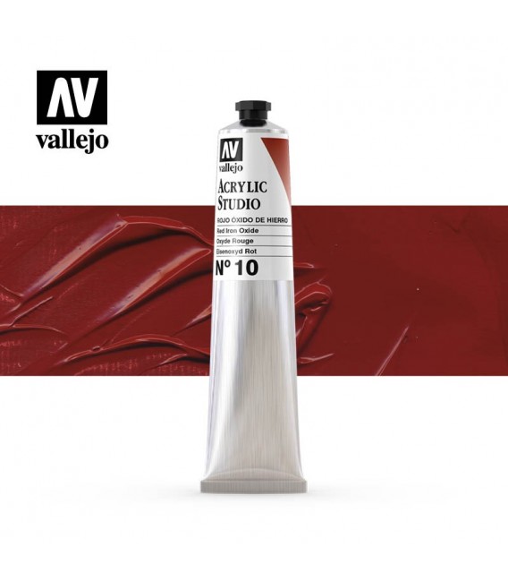40) Acrilico Vallejo Studio 58 ml. 10 Rojo Oxido de Hierro