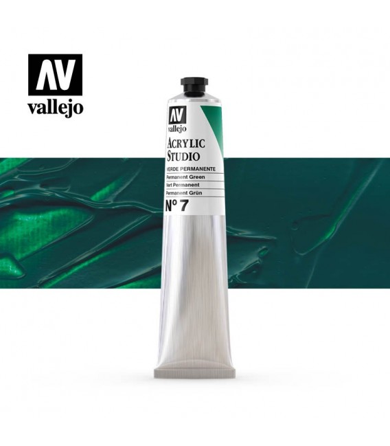 32) Acrilico Vallejo Studio 58 ml. 7 Verde Permanente