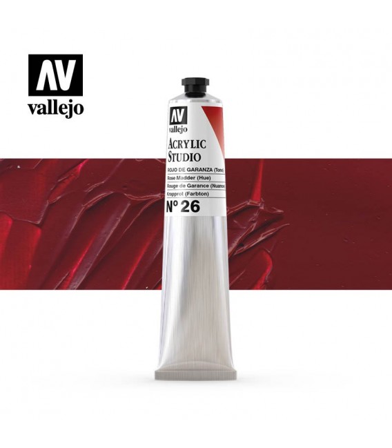 16) Acrilic Vallejo Studio 58 ml. 26 Vermell de Garanza (To