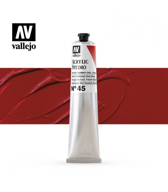 14) Acrilico Vallejo Studio 58 ml. 45 Dark Cadmium Red (Hue