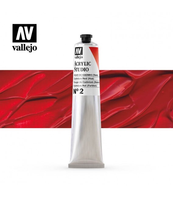 13) Acrylique Vallejo Studio 58 ml. 2 Rouge de Cadmium (Nua