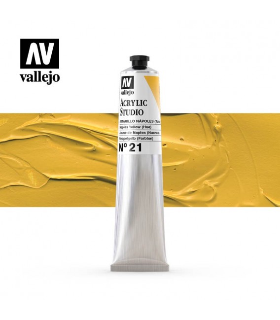 09) Acrilico Vallejo Studio 58 ml. 21 Amarillo Napoles (Ton
