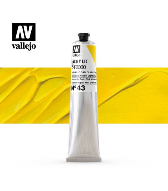05) Acrilic Vallejo Studio 58 ml. 43 Groc Cadmi Pal.lid (To