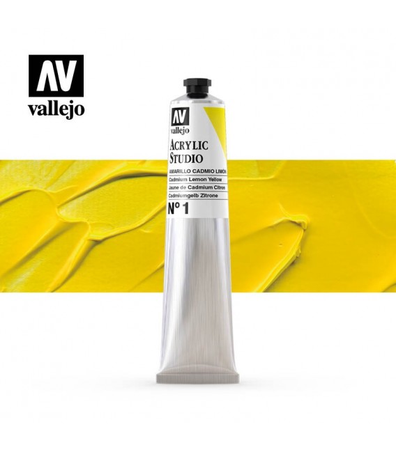 04) Acrilico Vallejo Studio 58 ml. 1 Cadmio Amarillo Limon