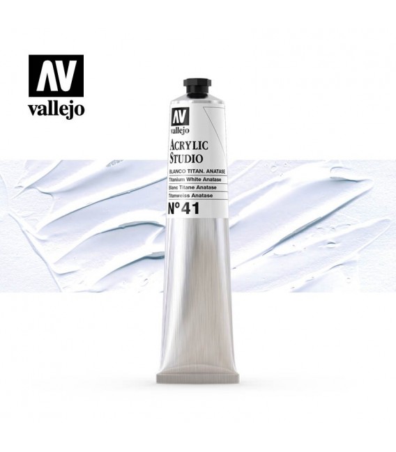 02) Acrylic Vallejo Studio 58 ml. 41 Titanium White Anatase