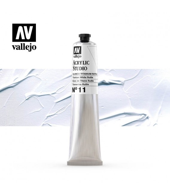 01) Acrylique Vallejo Studio 58 ml. 11 Blanc de Titane Ruti
