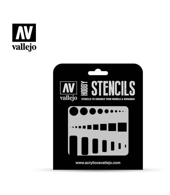 ST-AIR003 Portelli di Accesso 1/32 - 1/48 - 1/72 Vallejo Hobby Stencils 125 X 125 mm.