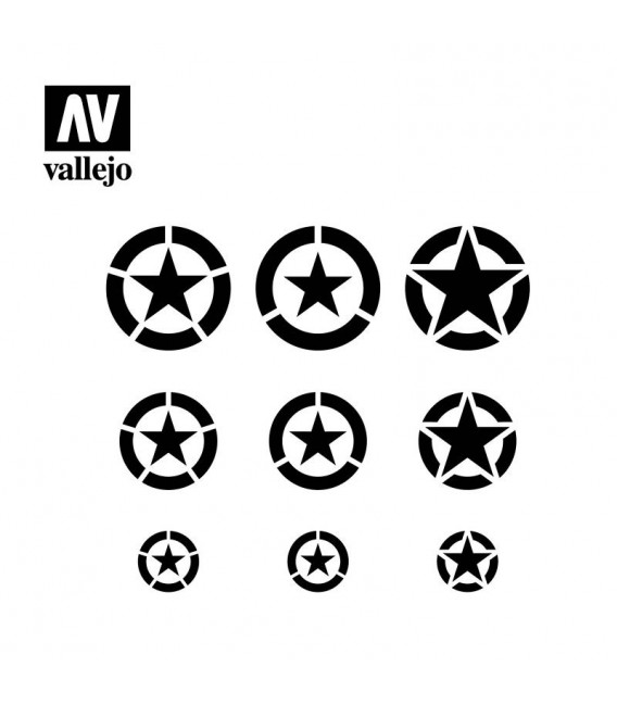 ST-AIR004 Marques USAF 1/32 - 1/48 - 1/72 Vallejo Hobby Stencils 125 X 125 mm.