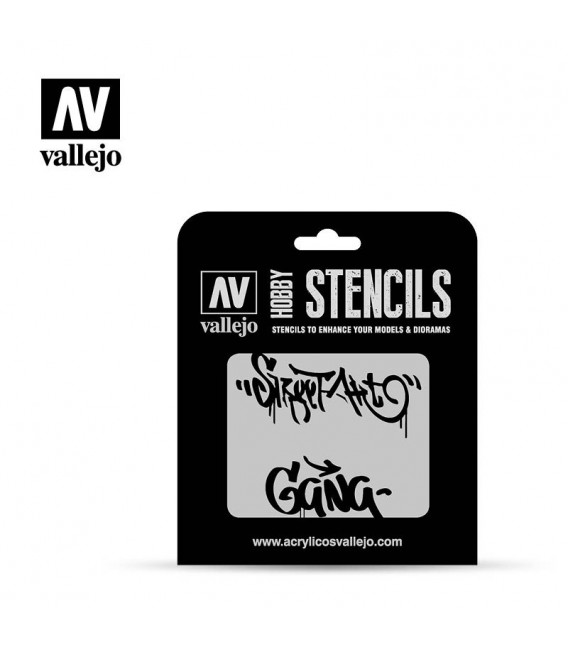 ST-LET004 Graffiti n.2  1/35  Vallejo Hobby Stencils 125 X 125 mm.