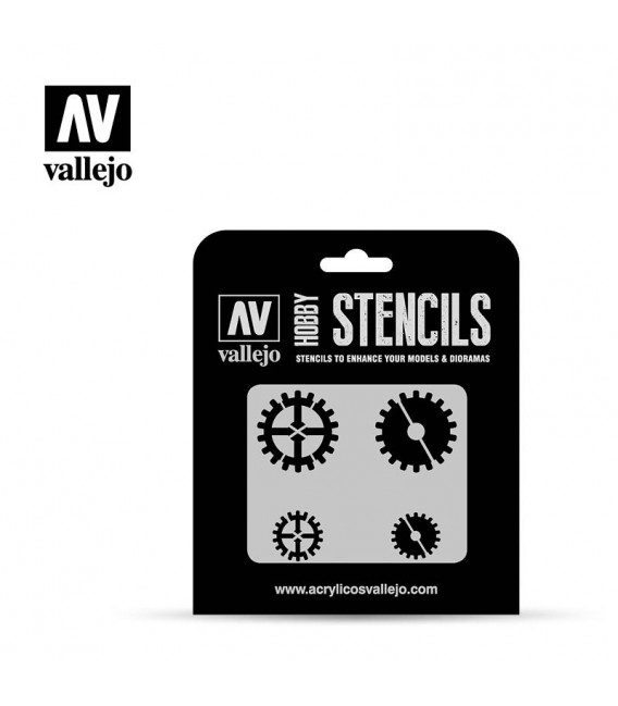 ST-SF001 Ingranaggi Vallejo Hobby Stencils 125 X 125 mm.