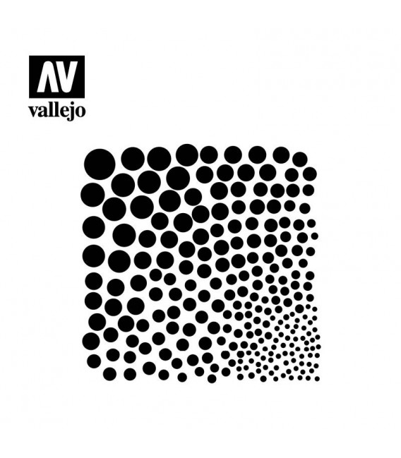 ST-SF002 Circle Textures Vallejo Hobby Stencils 125 X 125 mm.