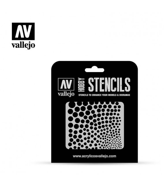ST-SF002 Circle Textures Vallejo Hobby Stencils 125 X 125 mm.