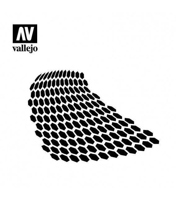 ST-SF003 Distorted Honeycomb Vallejo Hobby Stencils 125 X 125 mm.