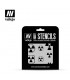 ST-SF004 Numeros digitales Vallejo Hobby Stencils 125 X 125 mm.