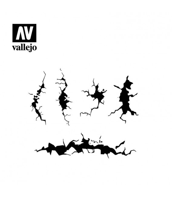 ST-TX001 Muro Agrietado  1/35  Vallejo Hobby Stencils 125 X 125 mm.