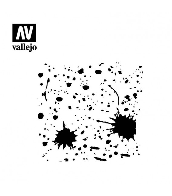 ST-TX003 Schizzi e macchie  1/35  Vallejo Hobby Stencils 125 X 125 mm.