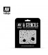 ST-TX003 Splash & Stains  1/35  Vallejo Hobby Stencils 125 X 125 mm.