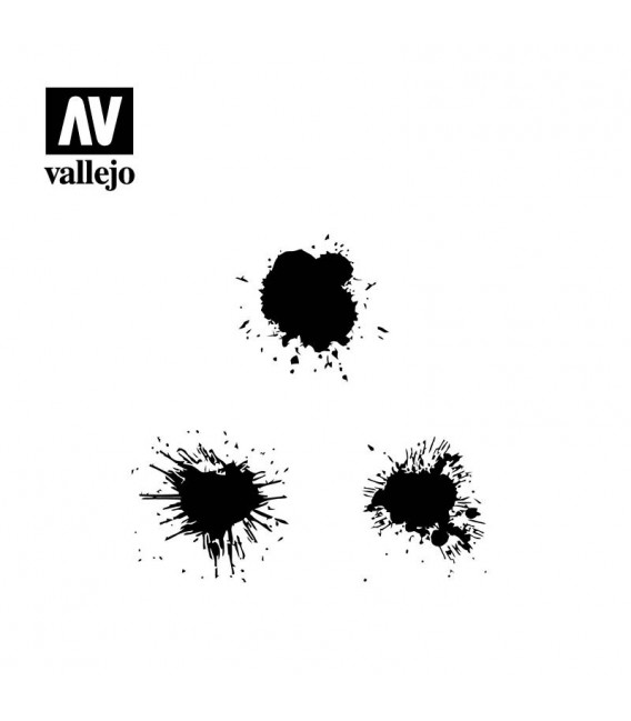 ST-TX005 Paint stains 1/35  Vallejo Hobby Stencils 125 X 125 mm.